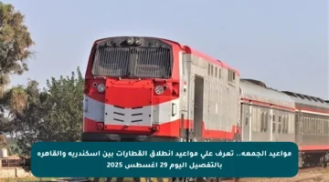 مواعيد الجمعة.. تعرف على مواعيد انطلاق القطارات بين إسكندرية والقاهرة بالتفصيل اليوم 29 أغسطس 2025